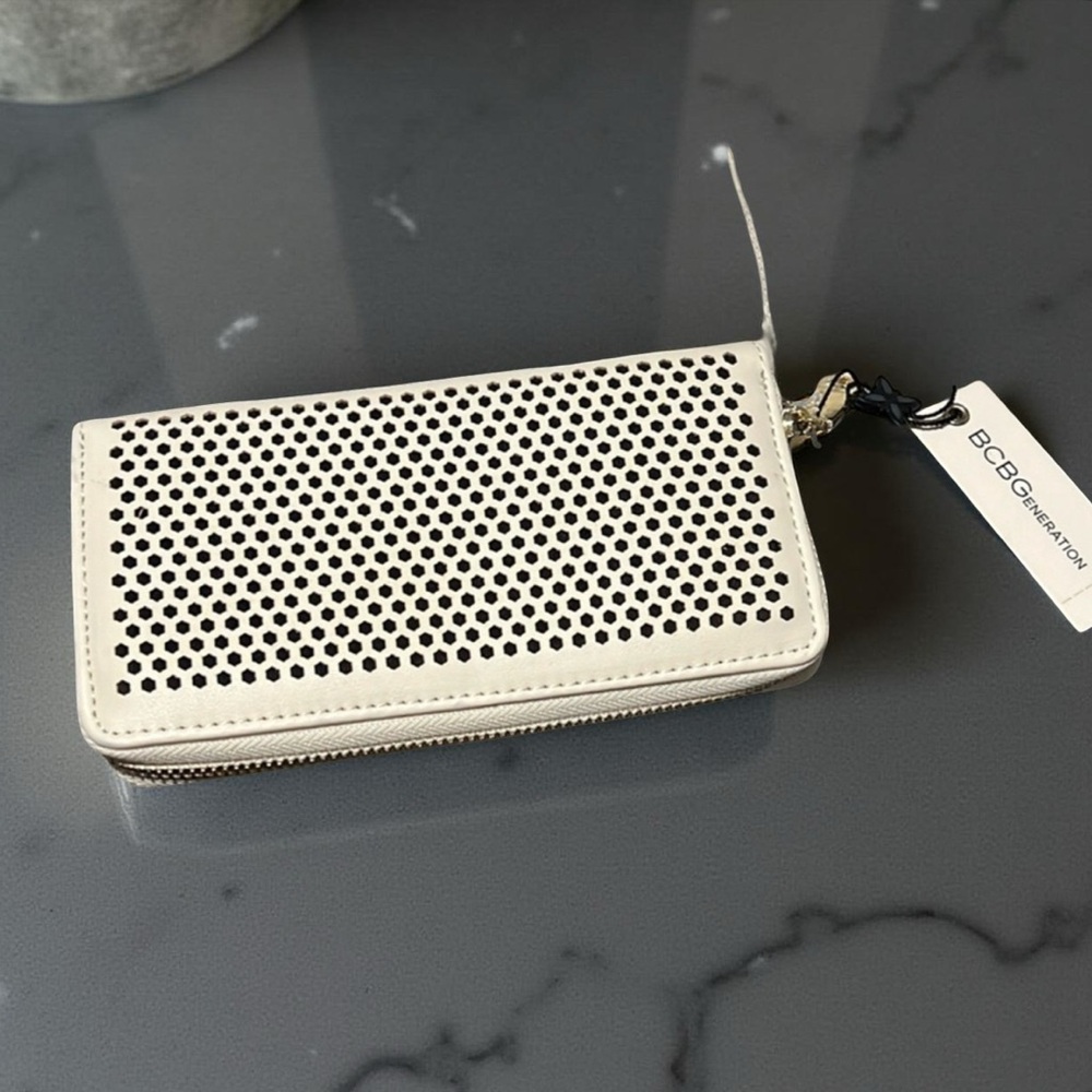 BCBGeneration White Perforated Wallet